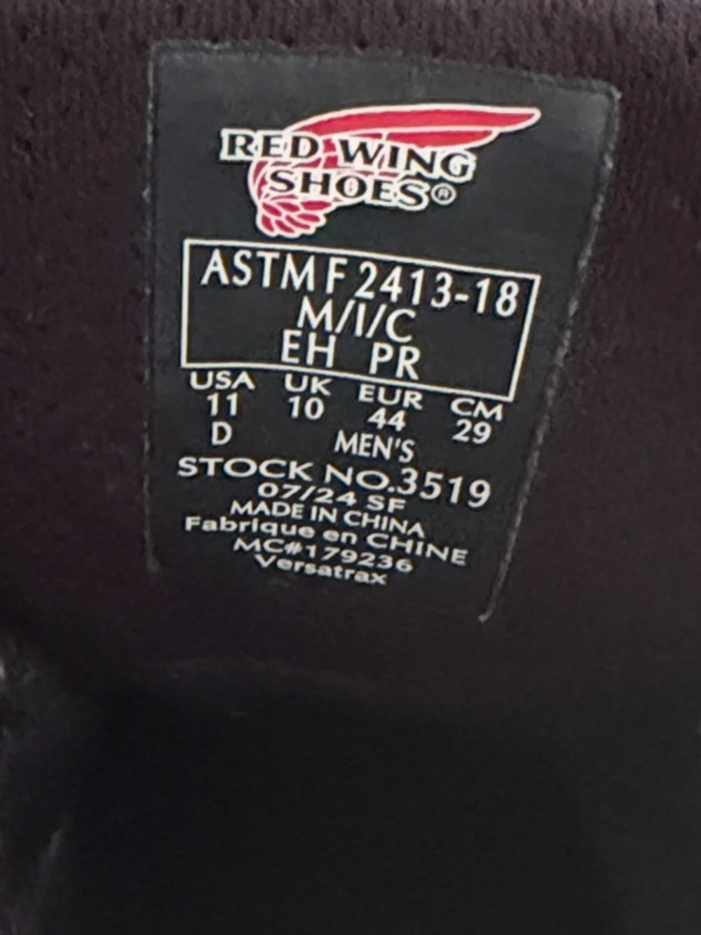 Red Wing 3519 Versatrax Steel Toe Work Boots Men’s 11 D EH PR Waterproof